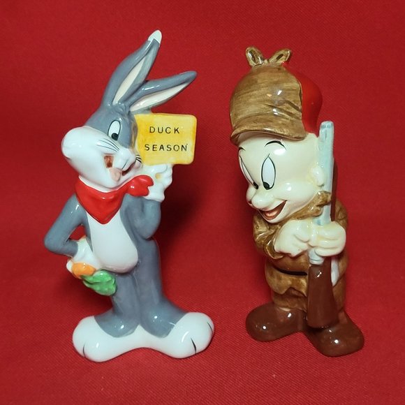 VTG Warner Brothers Elmer Fudd And Bugs Bunny Salt & Pepper Set 1993 - Picture 13 of 16